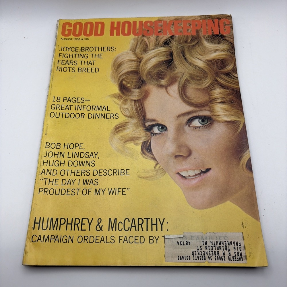 CHERYL TIEGS August 1968 GOOD HOUSEKEEPING Magazine BOB HOPE DR. JOYCE BROTHERS